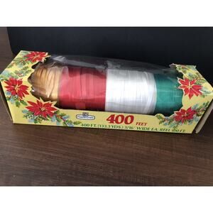 Vintage Christmas Ribbon Papercraft NOS Colors New SEALED Curling Ribbon 400 ft